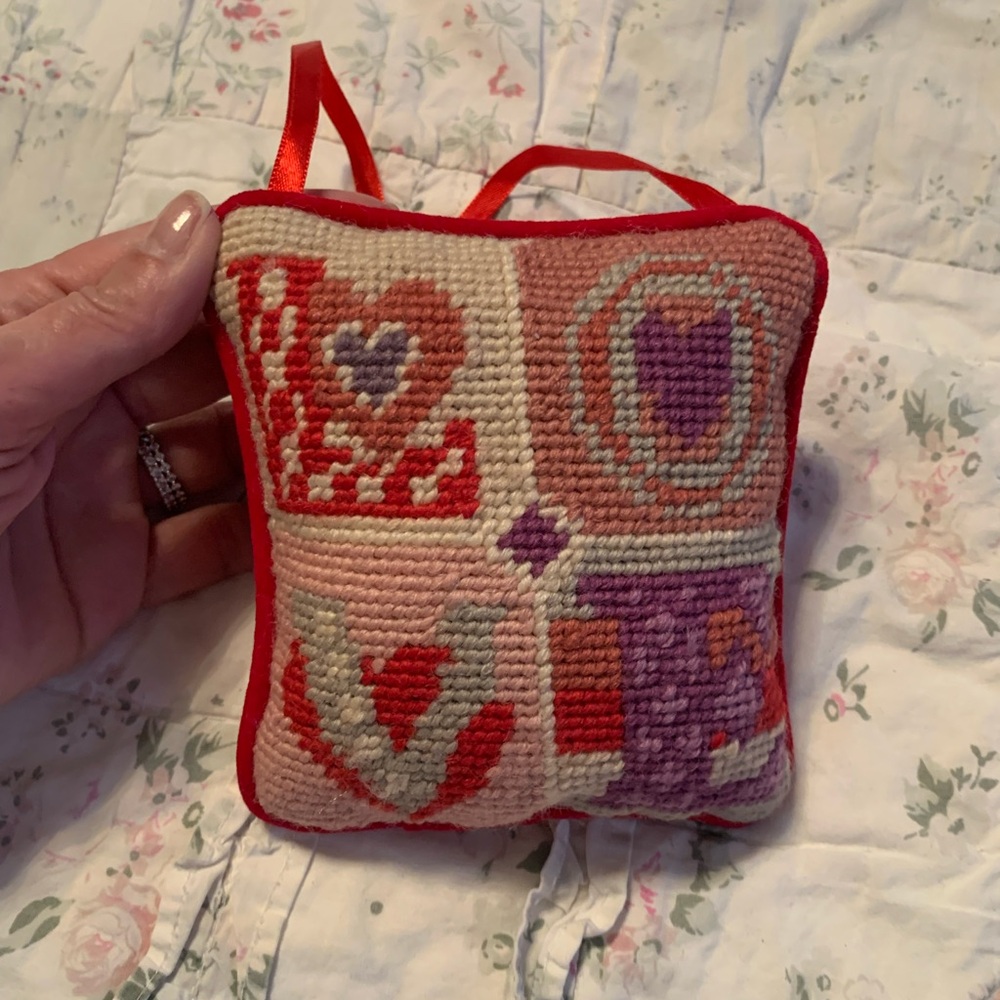 Needlepoint Mini Heart Pillow
